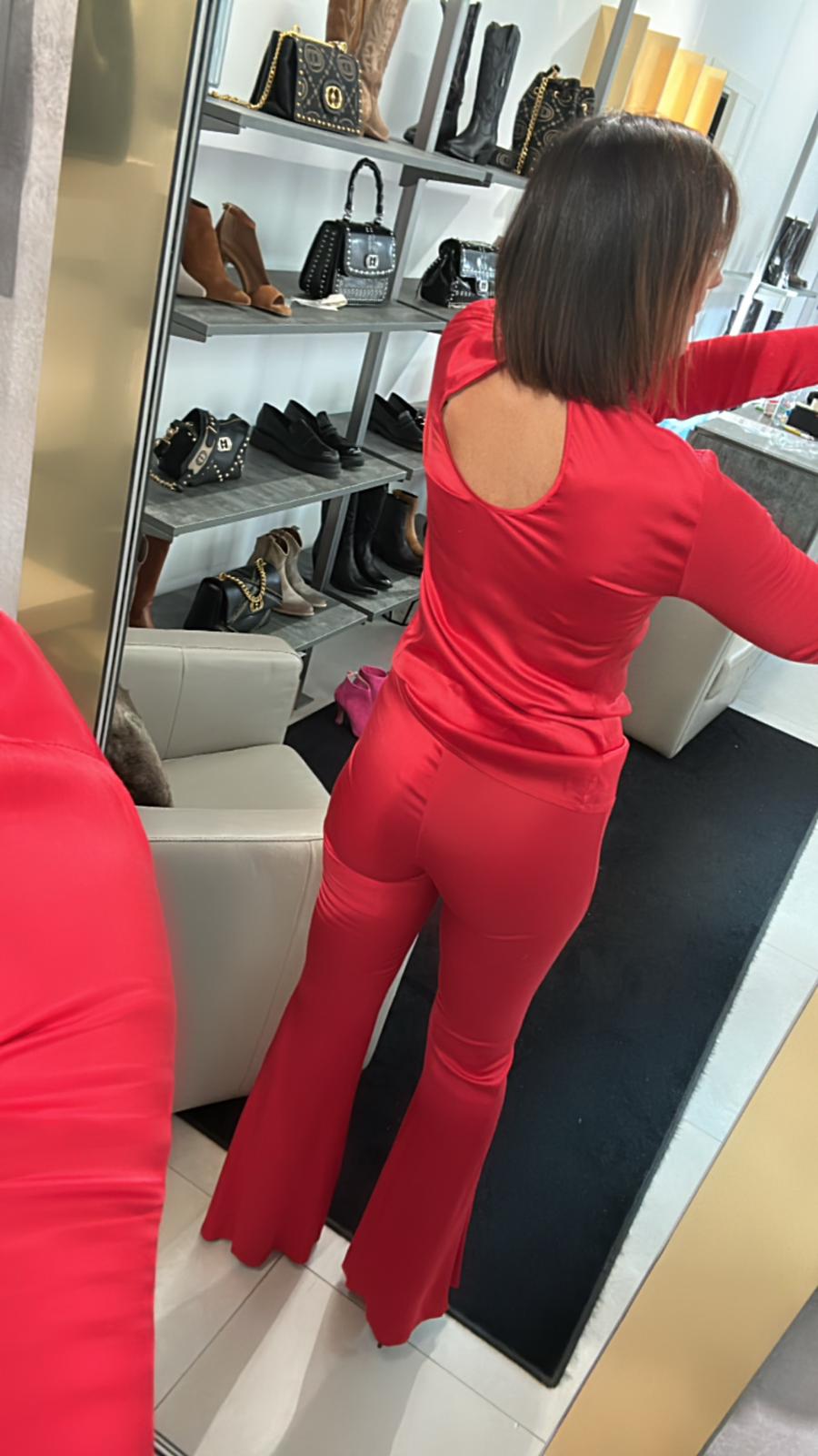 Haveone - Completo maglia con fiocco e pantalone red