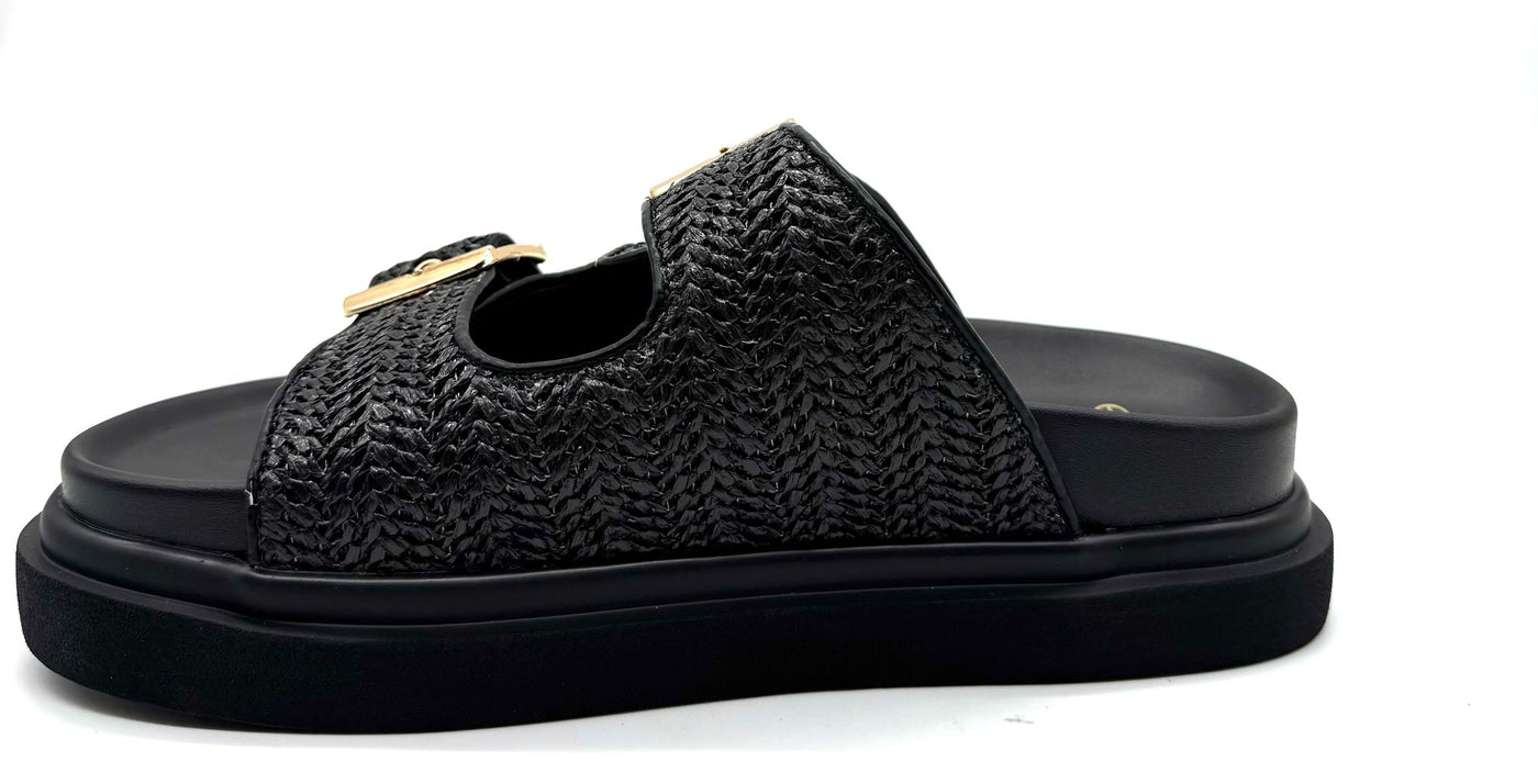 EXE CIABATTONE RAFFIA NERO