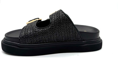 EXE CIABATTONE RAFFIA NERO