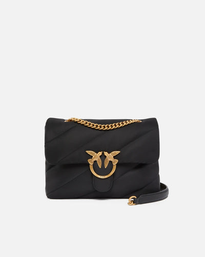 PINKO Borsa a tracolla Love Bag tessuto riciclato trapuntato GOLD