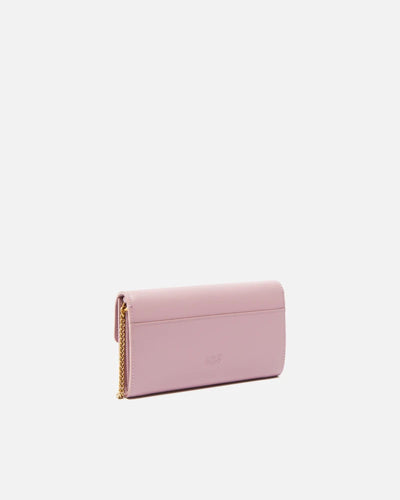PINKO Portafoglio a tracolla Love Bag in pelle ROSA