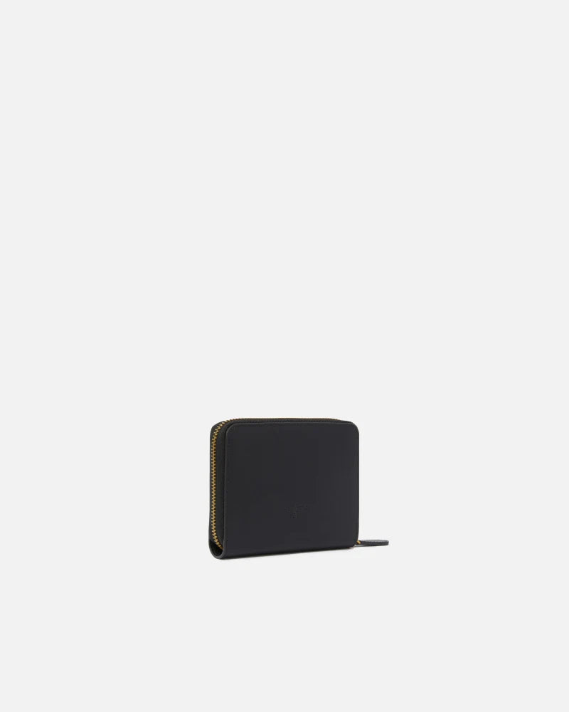 PINKO Portafoglio quadrato zip-around in pelle NERO