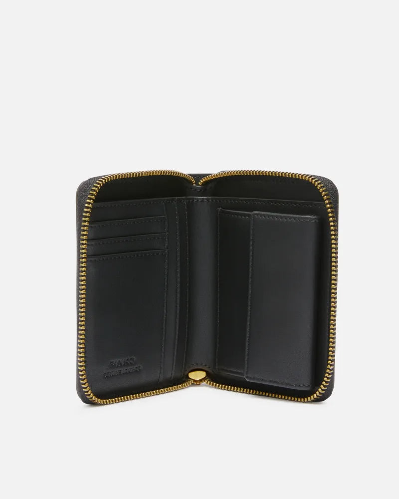 PINKO Portafoglio quadrato zip-around in pelle NERO