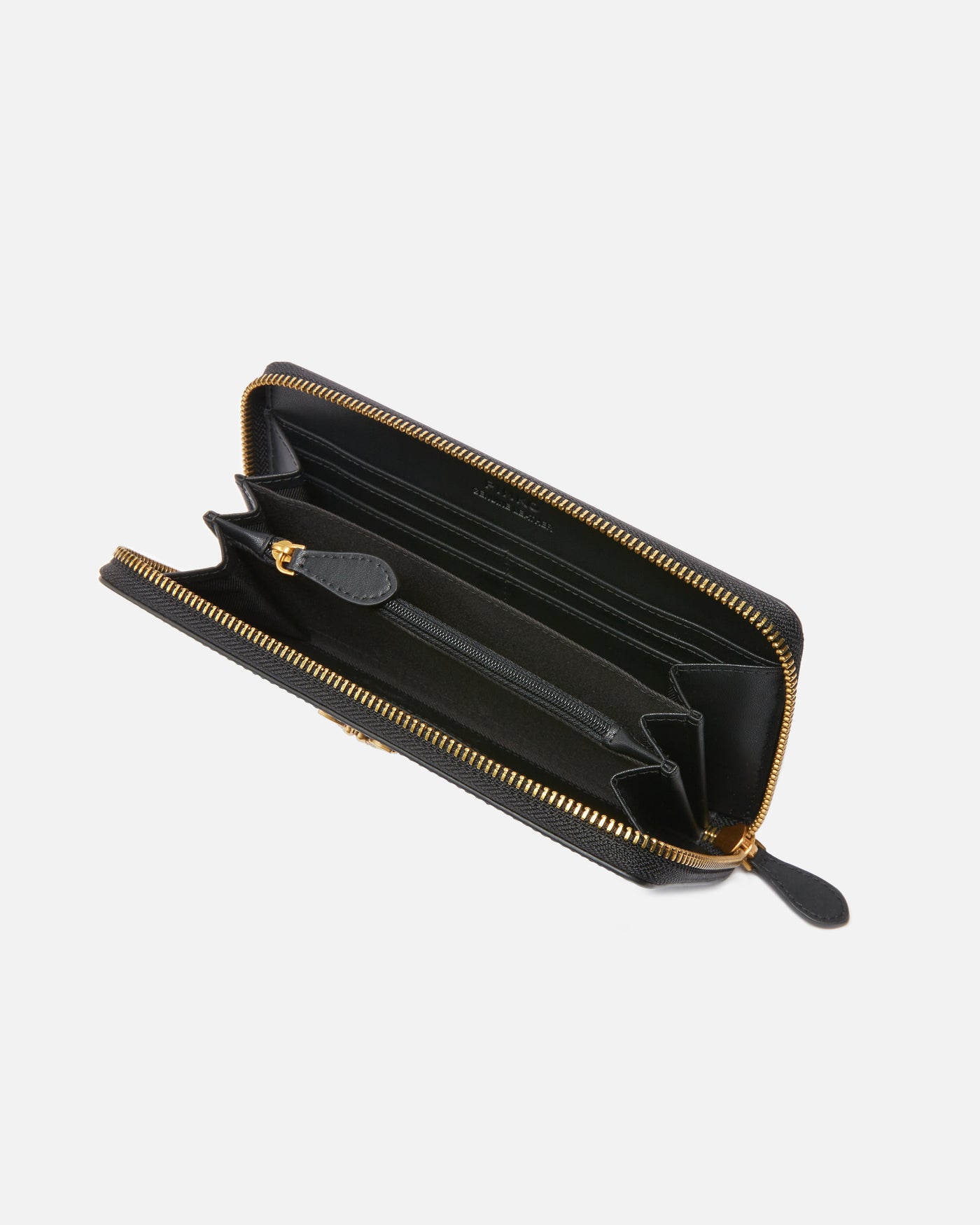 PINKO Portafoglio zip-around in pelle NERO GOLD