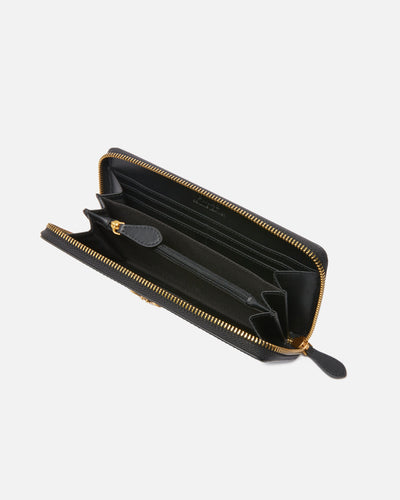 PINKO Portafoglio zip-around in pelle NERO GOLD