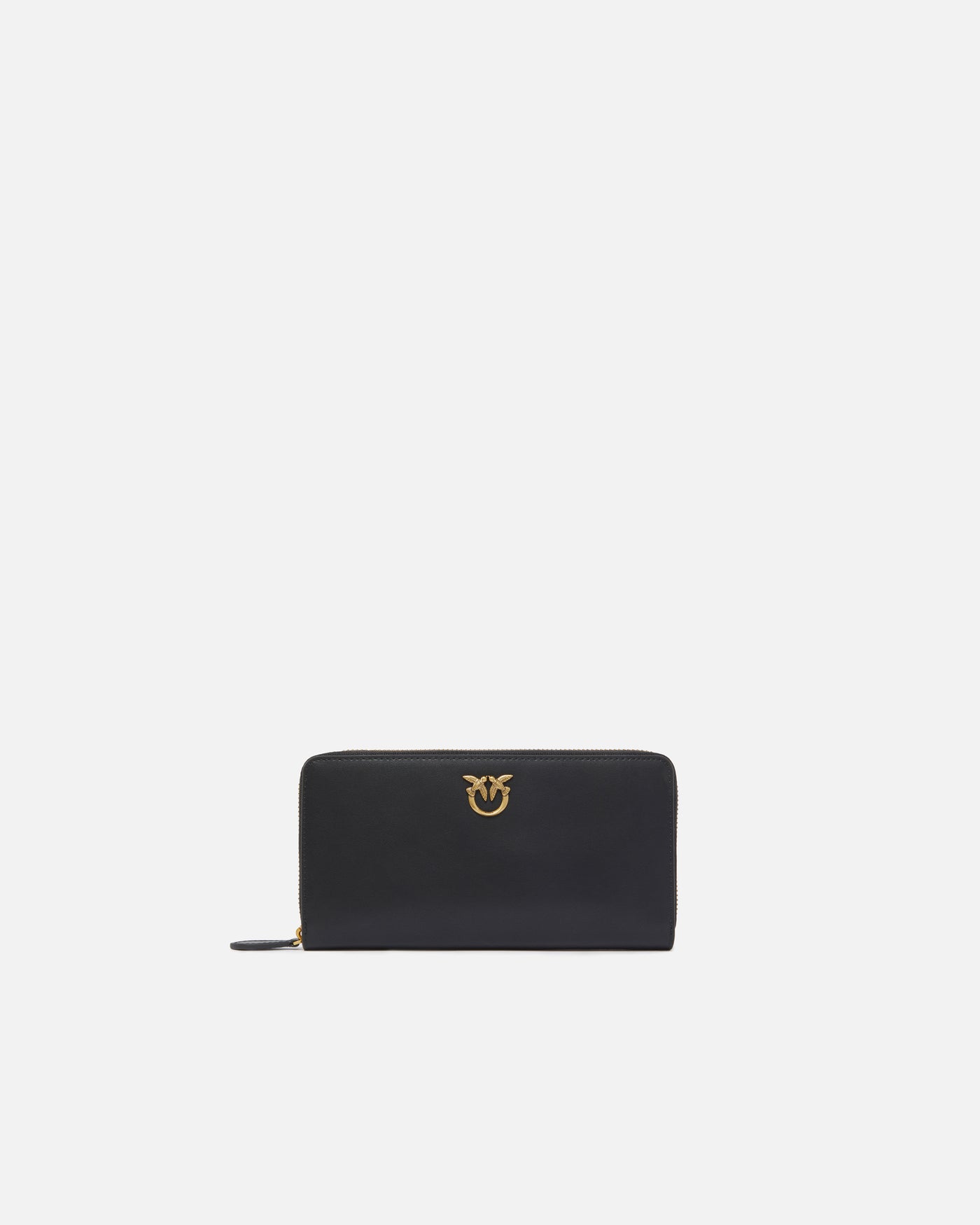 PINKO Portafoglio zip-around in pelle NERO GOLD