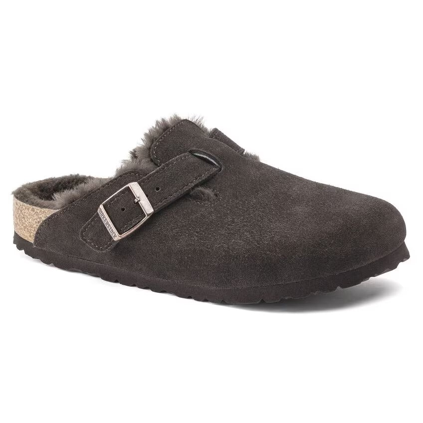 BIRKENSTOCK Boston pelliccia di agnello Pelle scamosciata - Mocha MOCCA