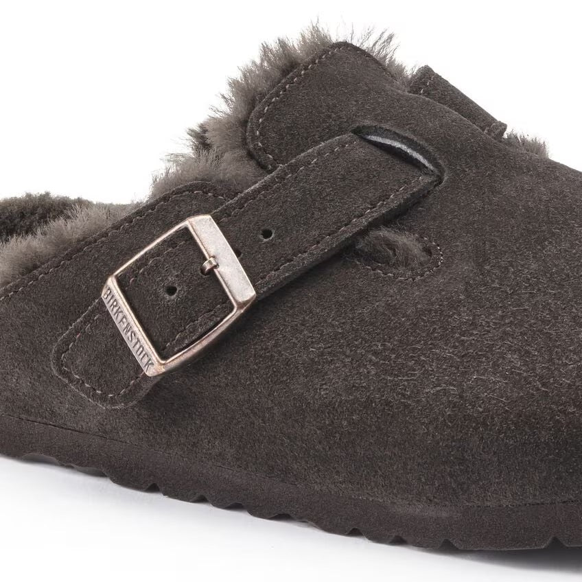 BIRKENSTOCK Boston pelliccia di agnello Pelle scamosciata - Mocha MOCCA