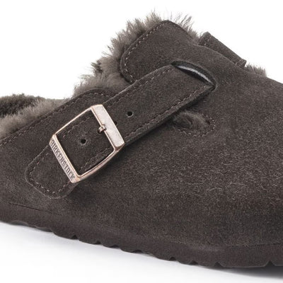 BIRKENSTOCK Boston pelliccia di agnello Pelle scamosciata - Mocha MOCCA
