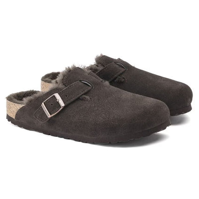 BIRKENSTOCK Boston pelliccia di agnello Pelle scamosciata - Mocha MOCCA