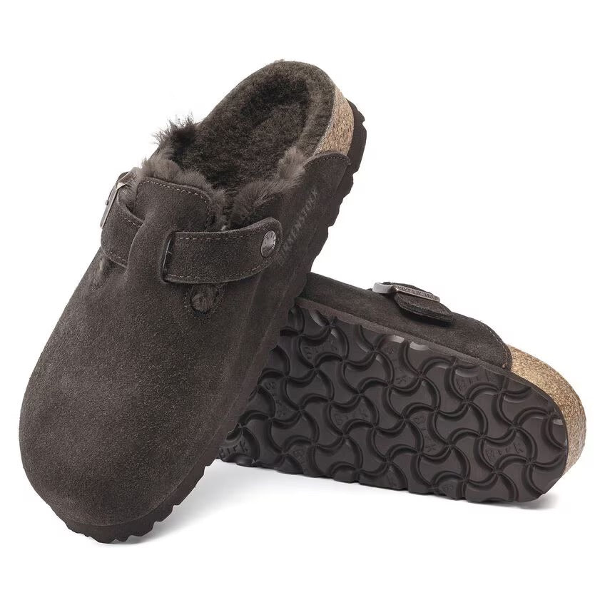 BIRKENSTOCK Boston pelliccia di agnello Pelle scamosciata - Mocha MOCCA