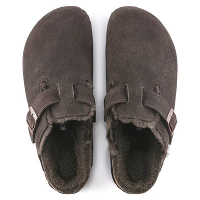 BIRKENSTOCK Boston pelliccia di agnello Pelle scamosciata - Mocha MOCCA