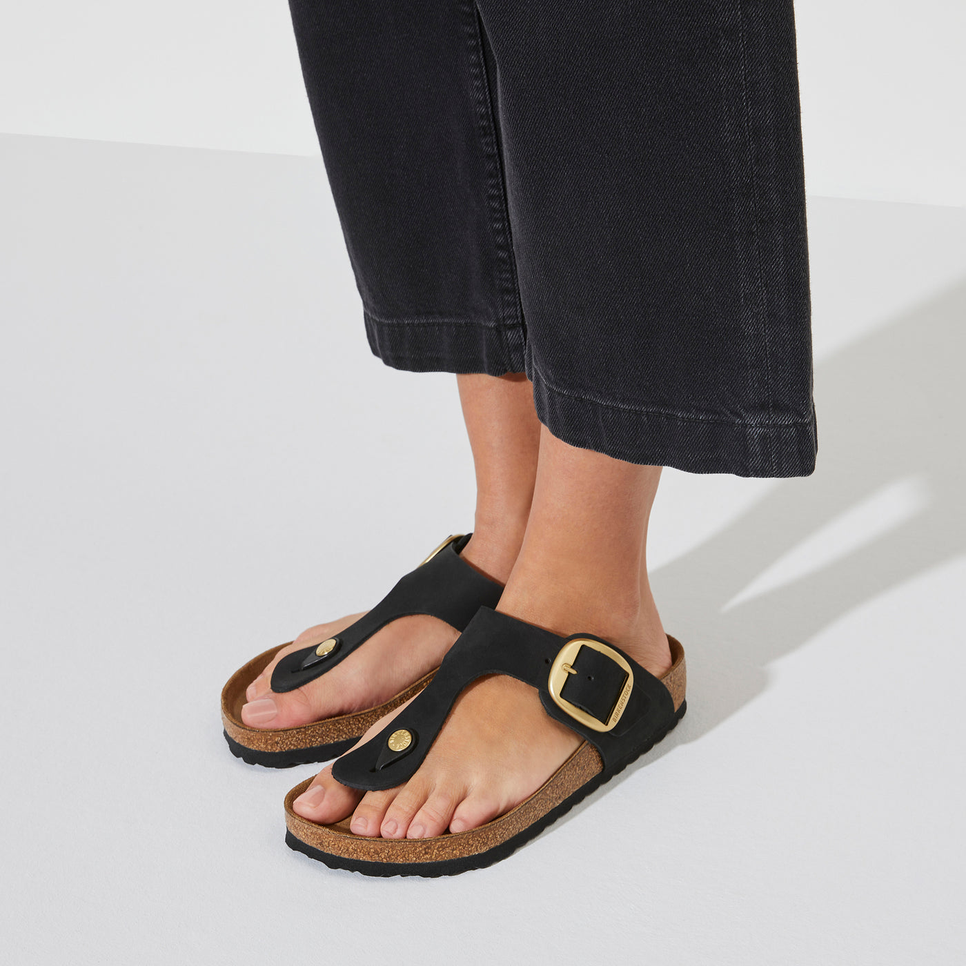 BIRKENSTOCK  Gizeh Big Buckle Pelle Nubuck BLACK