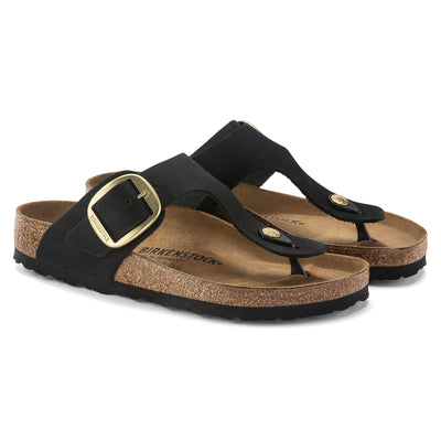 BIRKENSTOCK  Gizeh Big Buckle Pelle Nubuck BLACK