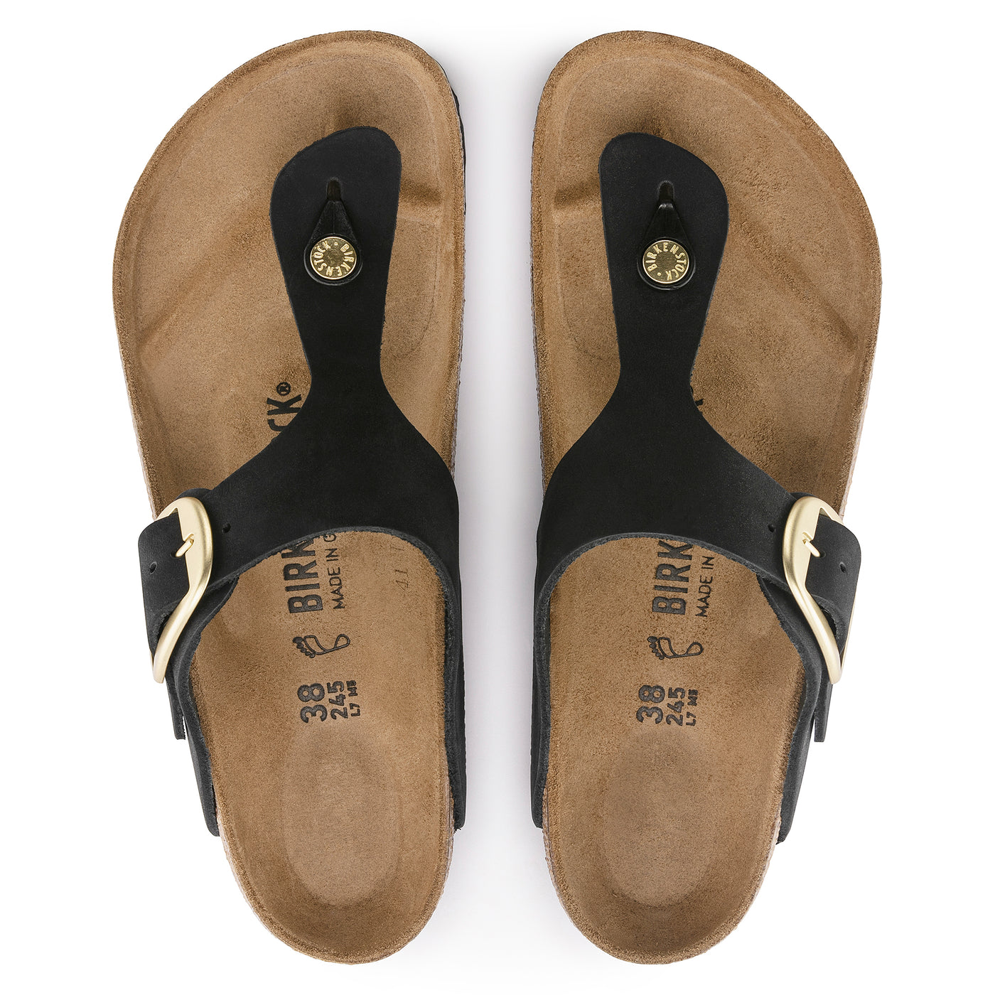 BIRKENSTOCK  Gizeh Big Buckle Pelle Nubuck BLACK