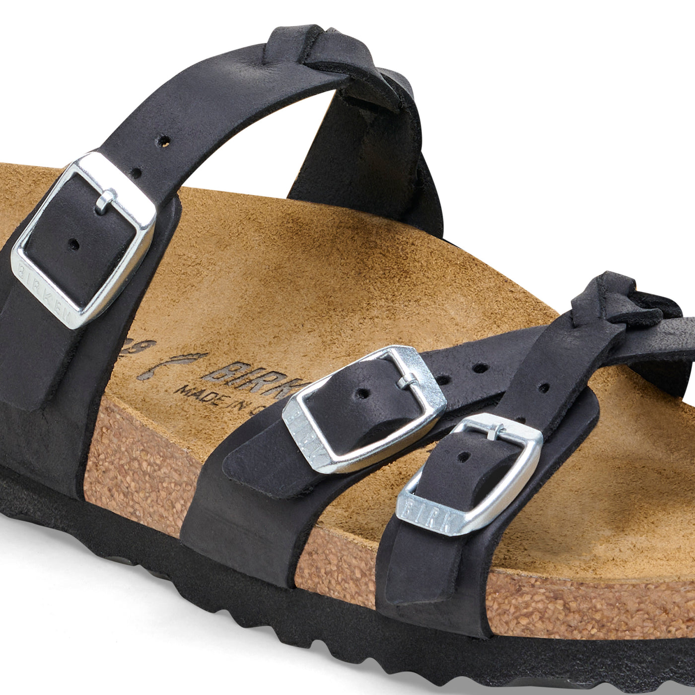 BIRKENSTOCK FRANCA braided in pelle oliata black
