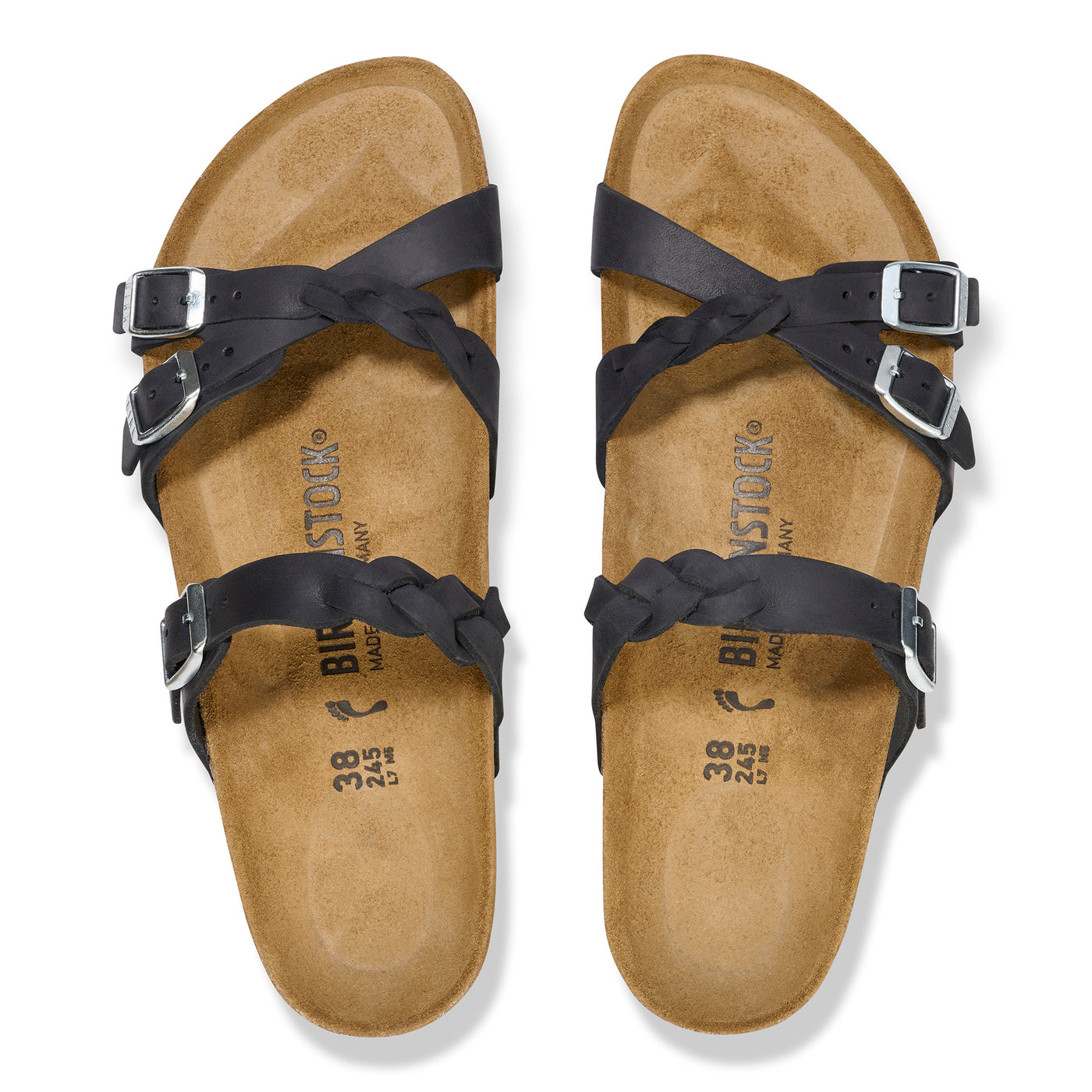 BIRKENSTOCK FRANCA braided in pelle oliata black