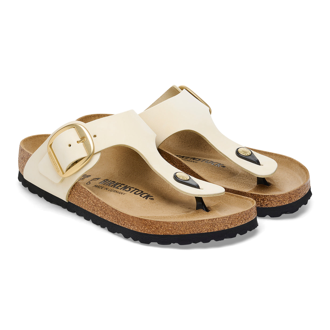 BIRKENSTOCK Gizeh Big Buckle Pelle Nubuk Ecru