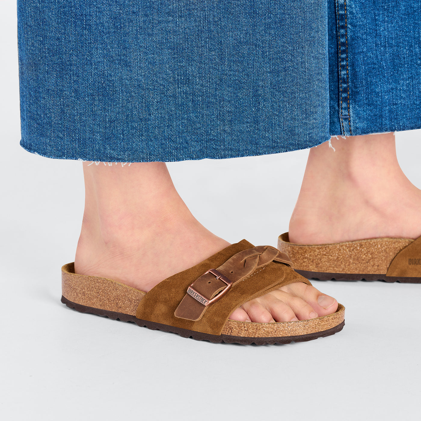 BIRKENSTOCK Oita Braided pelle scamosciata Mink