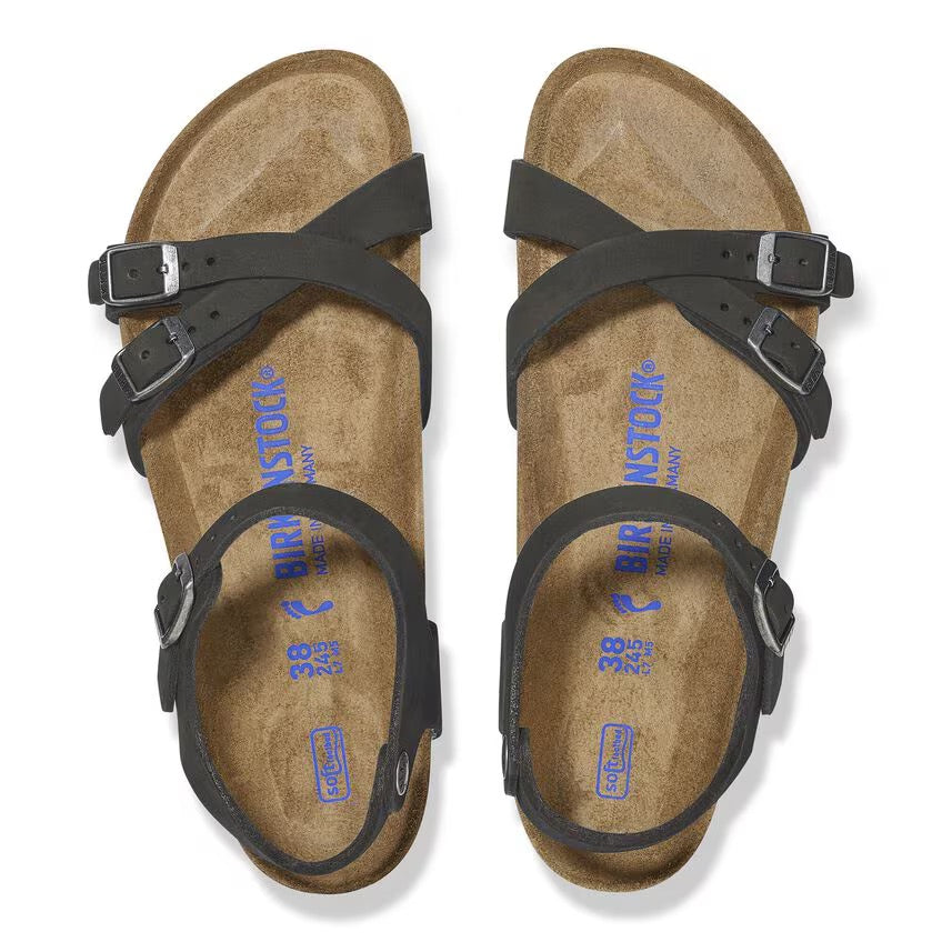 BIRKENSTOCK Kumba plantare morbido Pelle Nubuck - Black