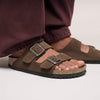 BIRKENSTOCK Arizona plantare morbido Pelle scamosciata Dark Tea Tonal