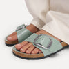 BIRKENSTOCK Madrid Big Buckle Pelle naturale vernice High-Shine Pure Sage