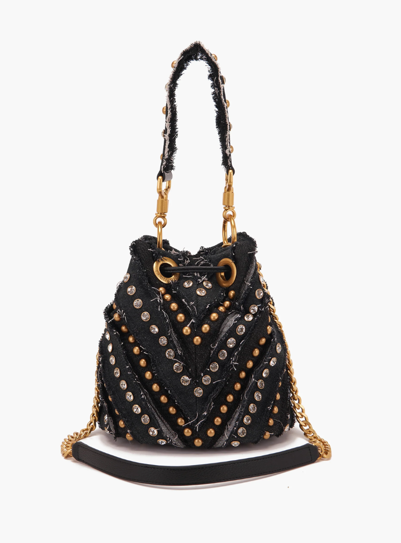 LA CARRIE BAG - Secchiello Mirror jeans black