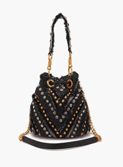 LA CARRIE BAG - Secchiello Mirror jeans black