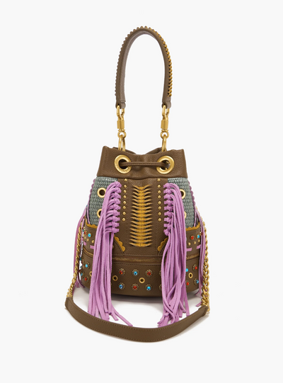 LA CARRIE BAG - Secchiello Ficus Multicolor Brown