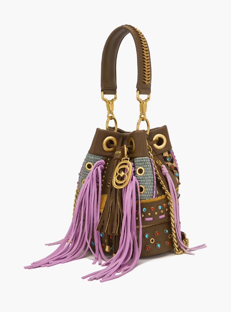LA CARRIE BAG - Secchiello Ficus Multicolor Brown