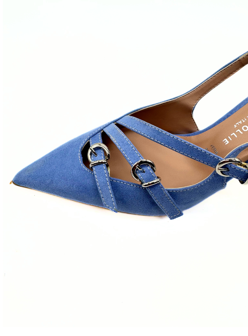 Divine Follie - Slingback scamosciata color cielo