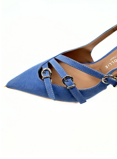 Divine Follie - Slingback scamosciata color cielo