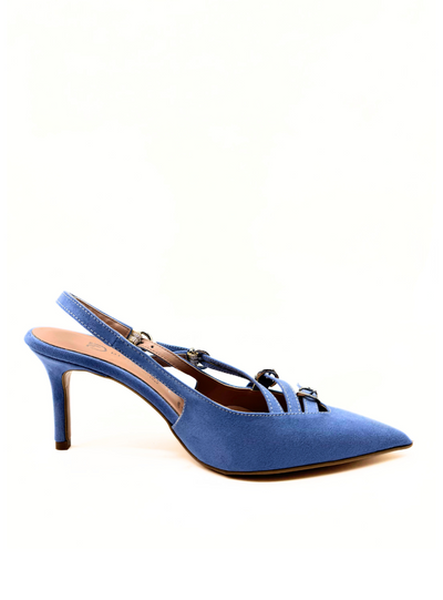 Divine Follie - Slingback scamosciata color cielo