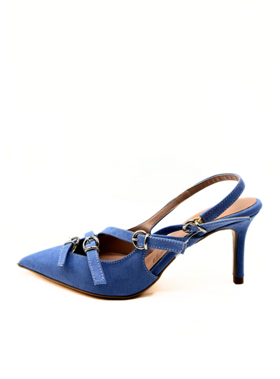 Divine Follie - Slingback scamosciata color cielo