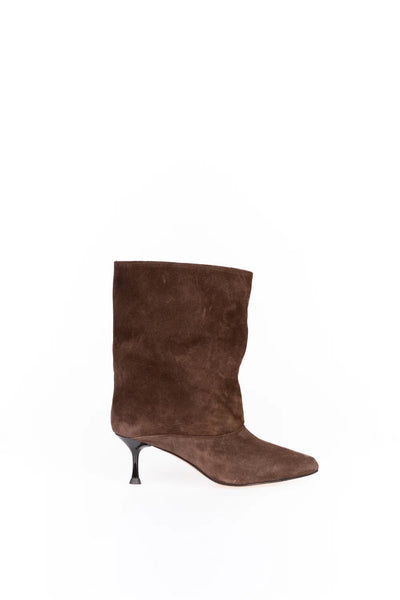 DIVINE FOLLIE STIVALE GAMBA LARGA CAMOSCIO MORO