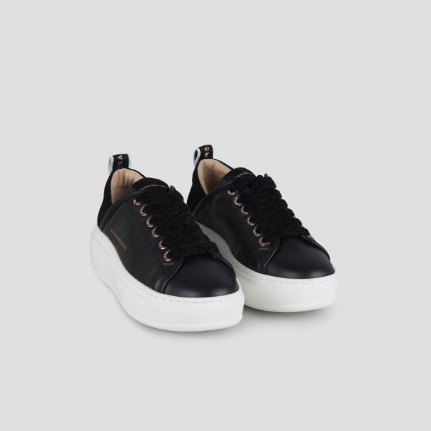 ALEXANDER SMITH Wembley Alta Donna in morbida pelle nera e tallone in suede