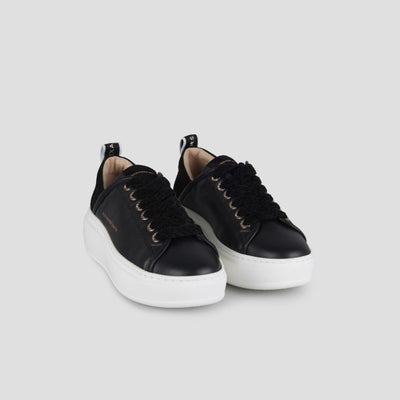 ALEXANDER SMITH Wembley Alta Donna in morbida pelle nera e tallone in suede