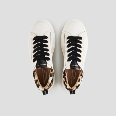 ALEXANDER SMITH Wembley Donna in pelle bianca e tallone in cavallino maculato