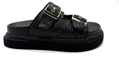 EXE CIABATTONE RAFFIA NERO
