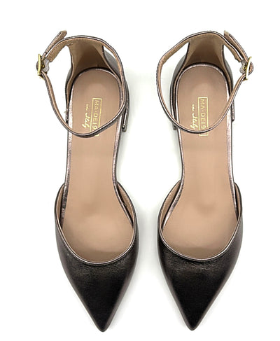 Ma+De 194 - Décolleté flat in pelle silver