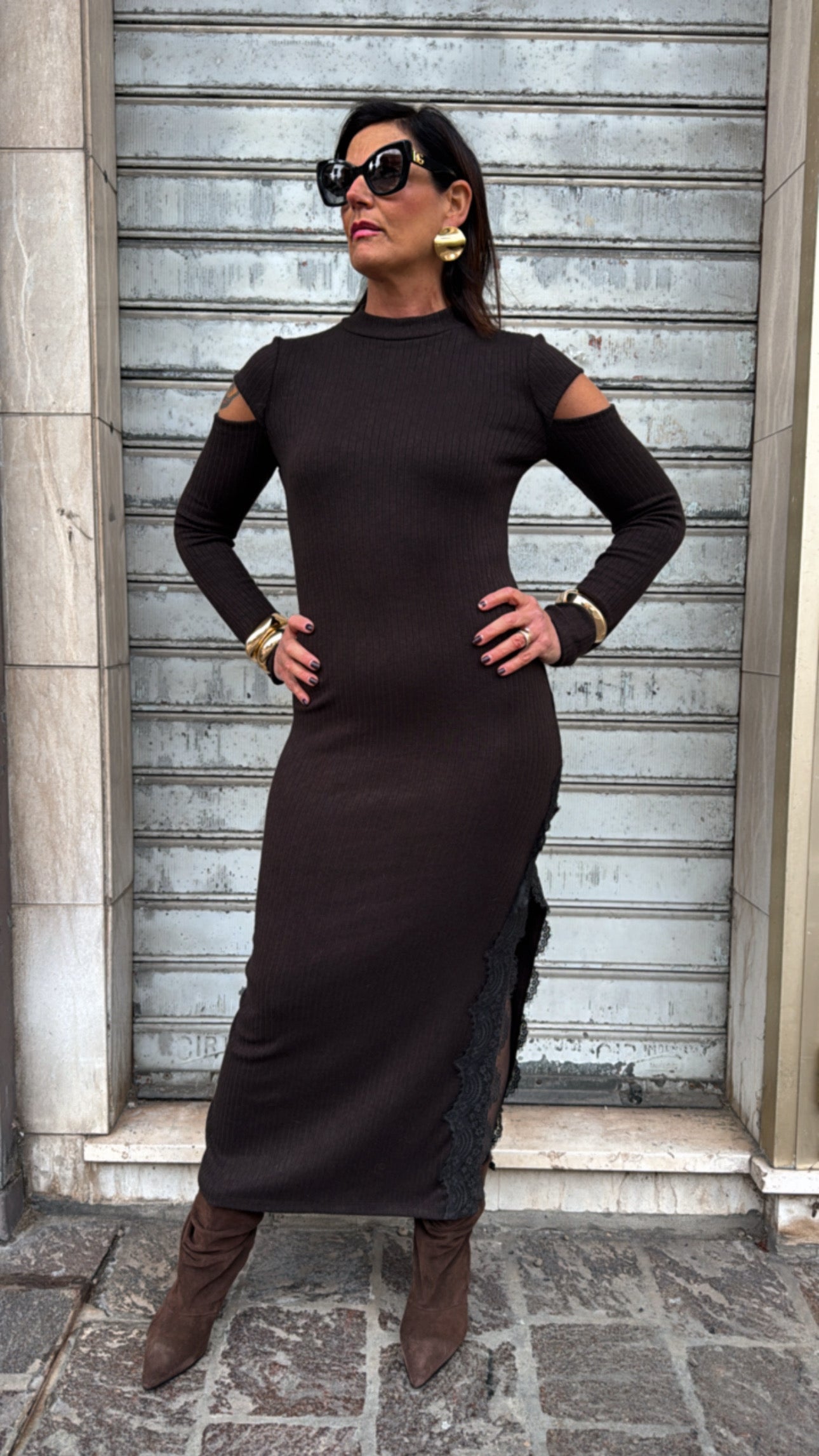 HAVEONE ABITO IN MAGLIA MORO