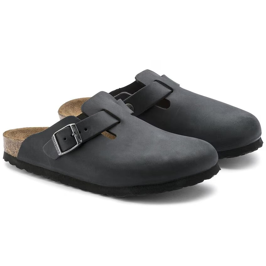 BIRKENSTOCK BOSTON PELLE OLIATA - Black