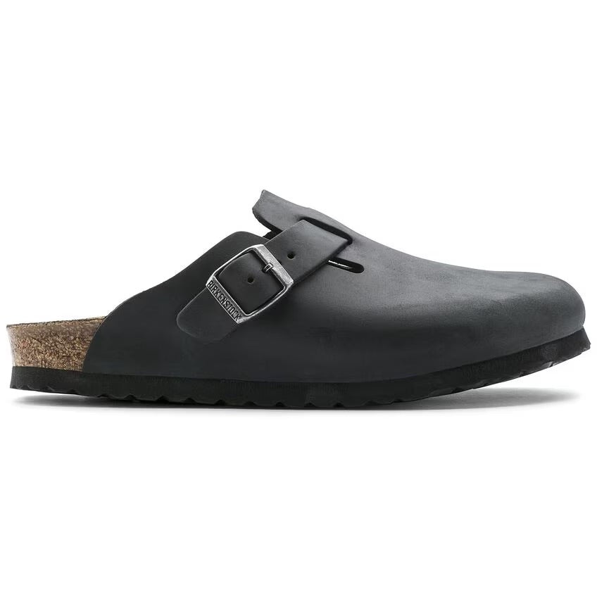 BIRKENSTOCK BOSTON PELLE OLIATA - Black