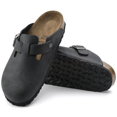 BIRKENSTOCK BOSTON PELLE OLIATA - Black
