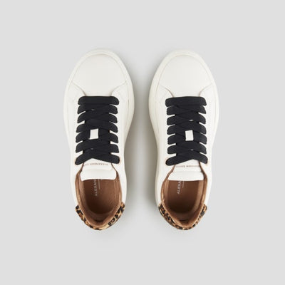 ALEXANDER SMITH Soho Donna in morbida pelle bianca e tallone in cavallino maculato