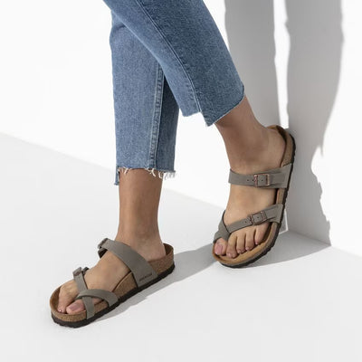 BIRKENSTOCK Mayari Birko-Flor Nubuck - Stone