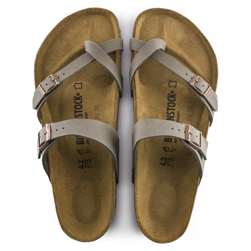 BIRKENSTOCK Mayari Birko-Flor Nubuck - Stone
