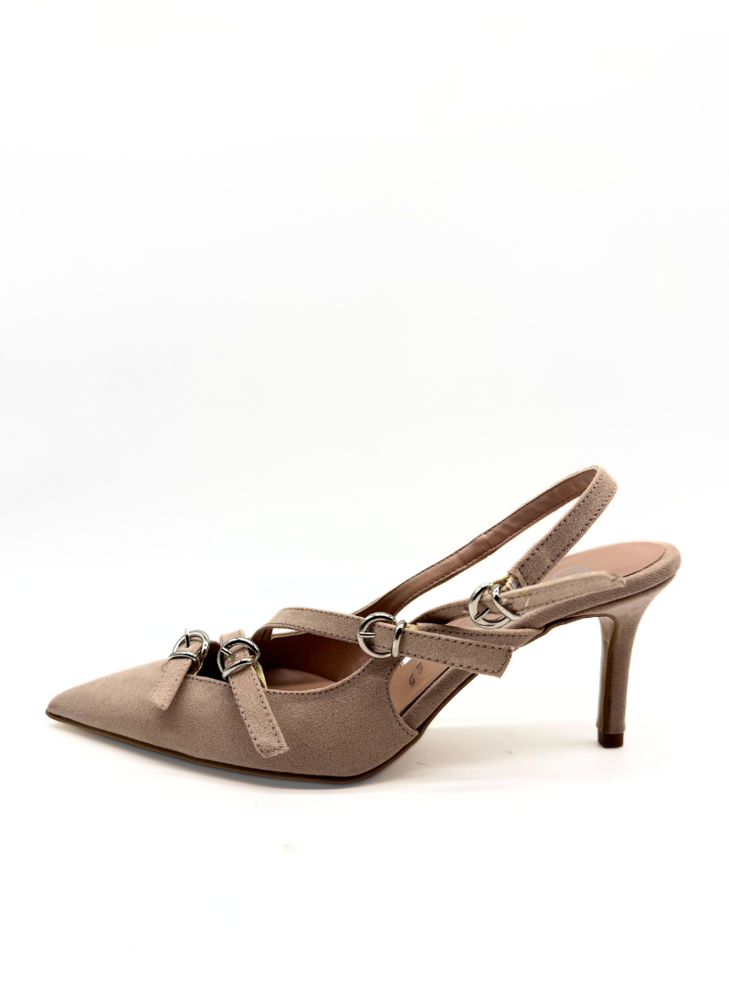 Divine Follie - Slingback scamosciata color taupe