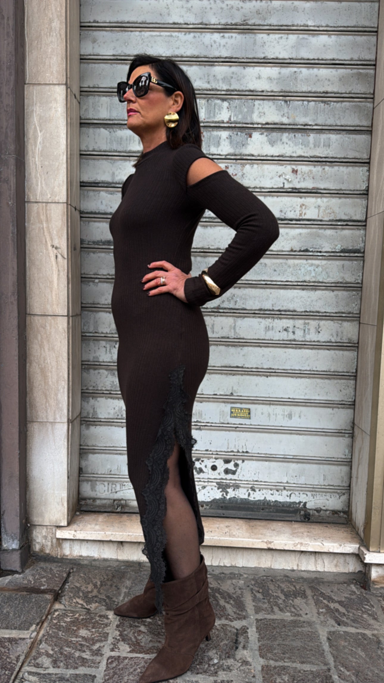 HAVEONE ABITO IN MAGLIA MORO