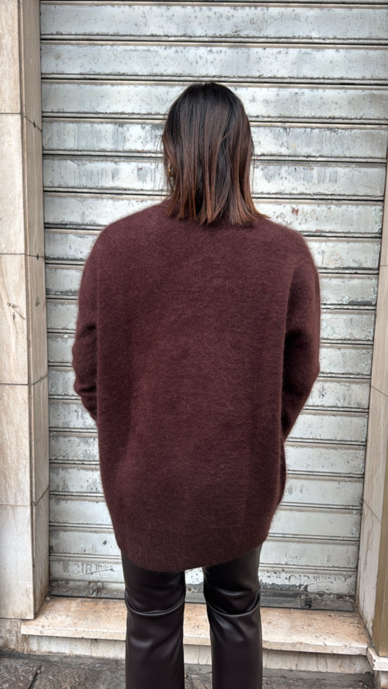 TENSIONE IN CARDIGAN LUNGO MORO